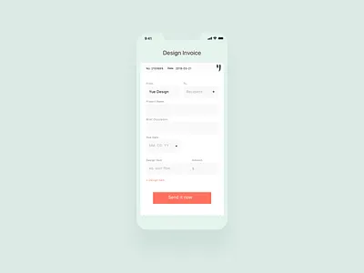 Invoice - D46 (2019 work) 100dailyui dailyui form inputbox mobile receipt uiux