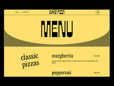 Whim Pizza - Menu menu restaurant