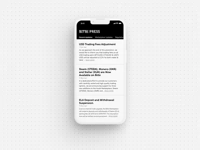 Press - D51 (2019 work) 100dailyui blackandwhite layout mobile newspaper press typeonly ui uiux