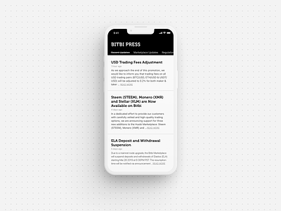 Press - D51 (2019 work) 100dailyui blackandwhite layout mobile newspaper press typeonly ui uiux