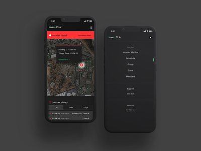 Header Navigation - D53 (2019 work) 100dailyui app dark mode header illustration interaction map mobile navigation uiux