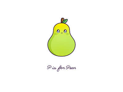Day 132-365 P is for Pear cute design fruit kawaii pear vector