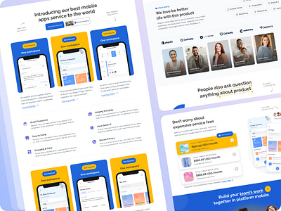 EffiManage - Feature Section: A Design Marvel UI Website alternatif section collaboration design feature section interface landing page manager modern ui our feature our team price saas saas landing page section smooth ui uiux web website website ui
