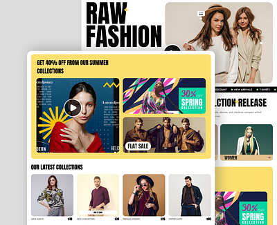 RAW - E-commerce Website Design e commerce illustration landing page ui ux website woocommerce