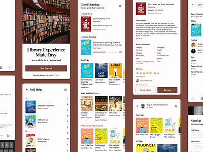 Library App book book app borrow book brown case study clean design thinking ebook app libby library loan book mobile overdrive reading app reserve book sans serif serif shelf wooden
