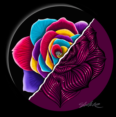 Rose Shoker Art1 artwork beauty design graffiti illustration love mural rose shoker sketch