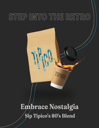 Tipico Coffee : 80's Retro Coffee Poster ad campaign branding concept art design editorial design graphic design illustration logo vector