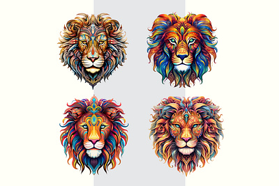 Color full cute head of African big lion african animal big lion branding color full design editable elegant graphic design head illustration lion logo minimal modern simple
