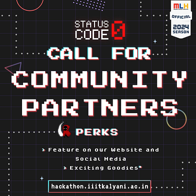 Call for Community Partners graphic design hackathon illustration poster vector