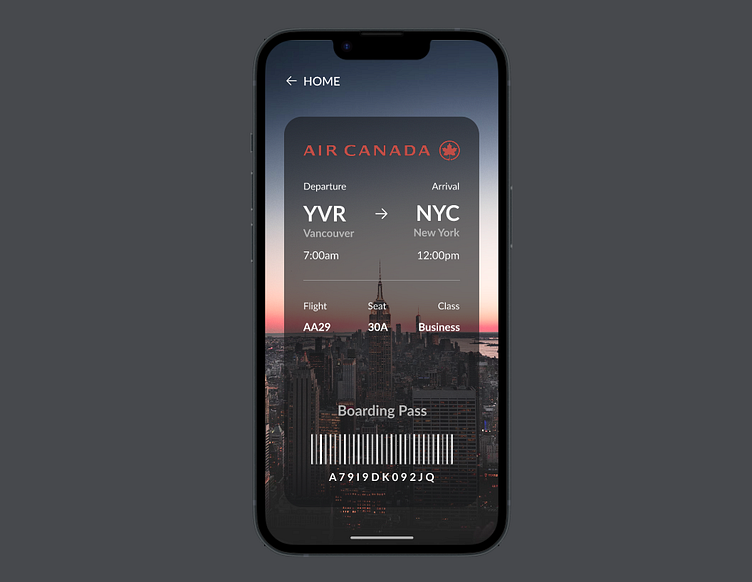 Air Canada Boarding Pass 🍁 By Jackie Qiu On Dribbble 1127