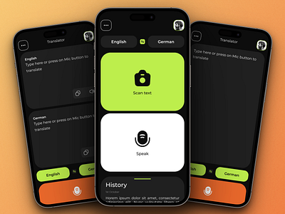 Language Translator App Design app design english google translator language minimal mobile translate translator ui ui design