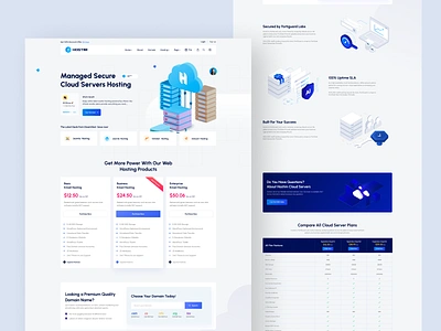 Hostim - Cloud servers hosting website design clean ui cloud hosting cloud hosting website cloud server hosting dedicated domain hosting hosted hostim hosting hosting design hosting website minimal webhosting wordpress hosting