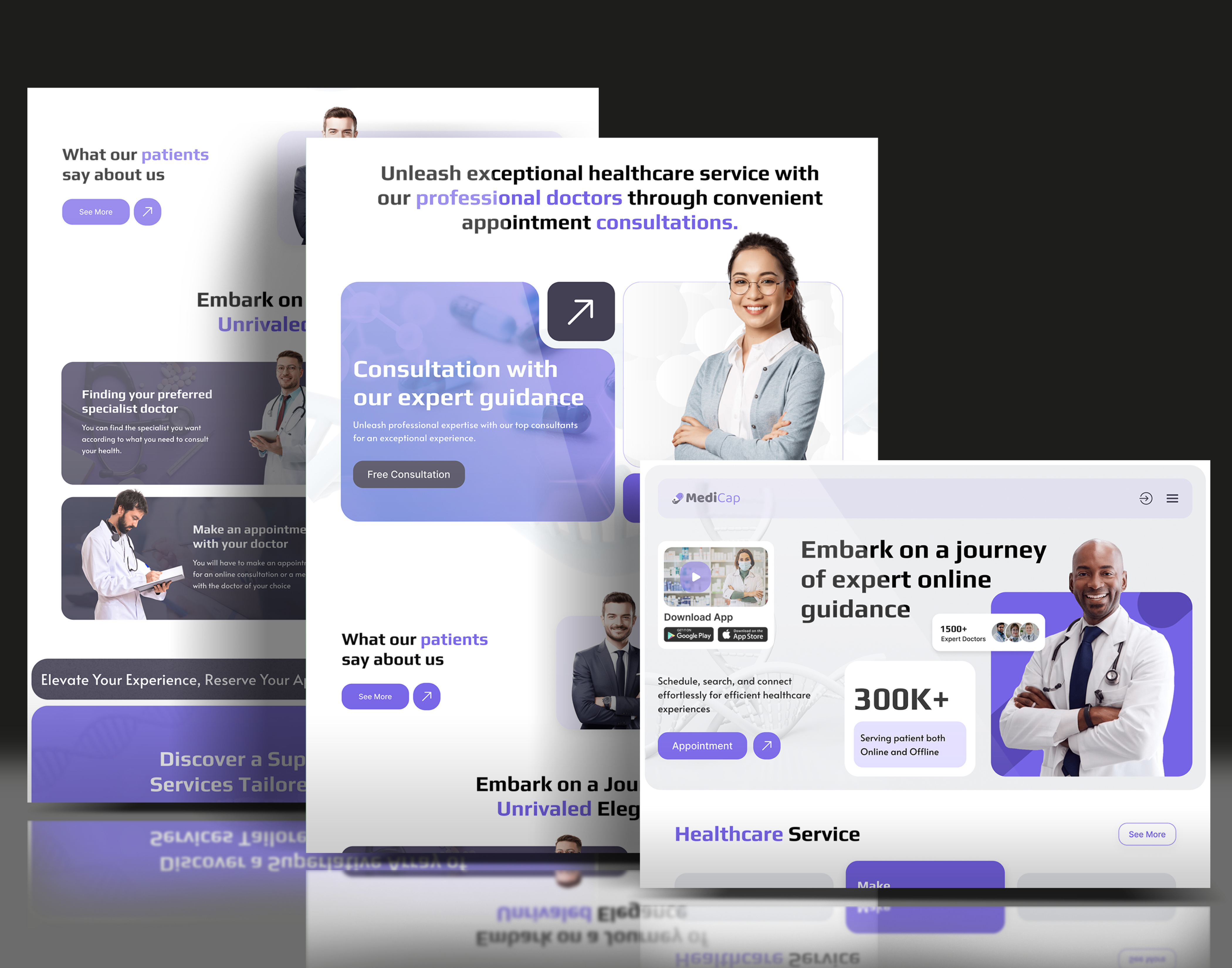 MediCap | Healthcare Landing page consultation consulting doctor health healthcare hospital landing page madical care medical medical website medicin medicine patient service telemedicine treatment ui uiux web design