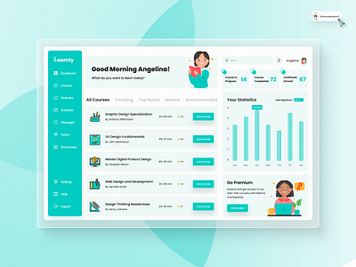 E-Learning Dashboard 3d animation art branding courses dashboard digitaldesign flatdesign graphic design illustration innovationsync logo mobile motion graphics nft online learning product design typography ui webdesign