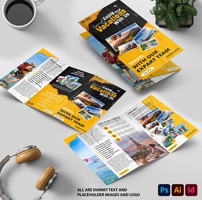 Travel Trifold Brochure advertisement booklet branding brochure catalogue design digital flyer graphic design illustration print ui