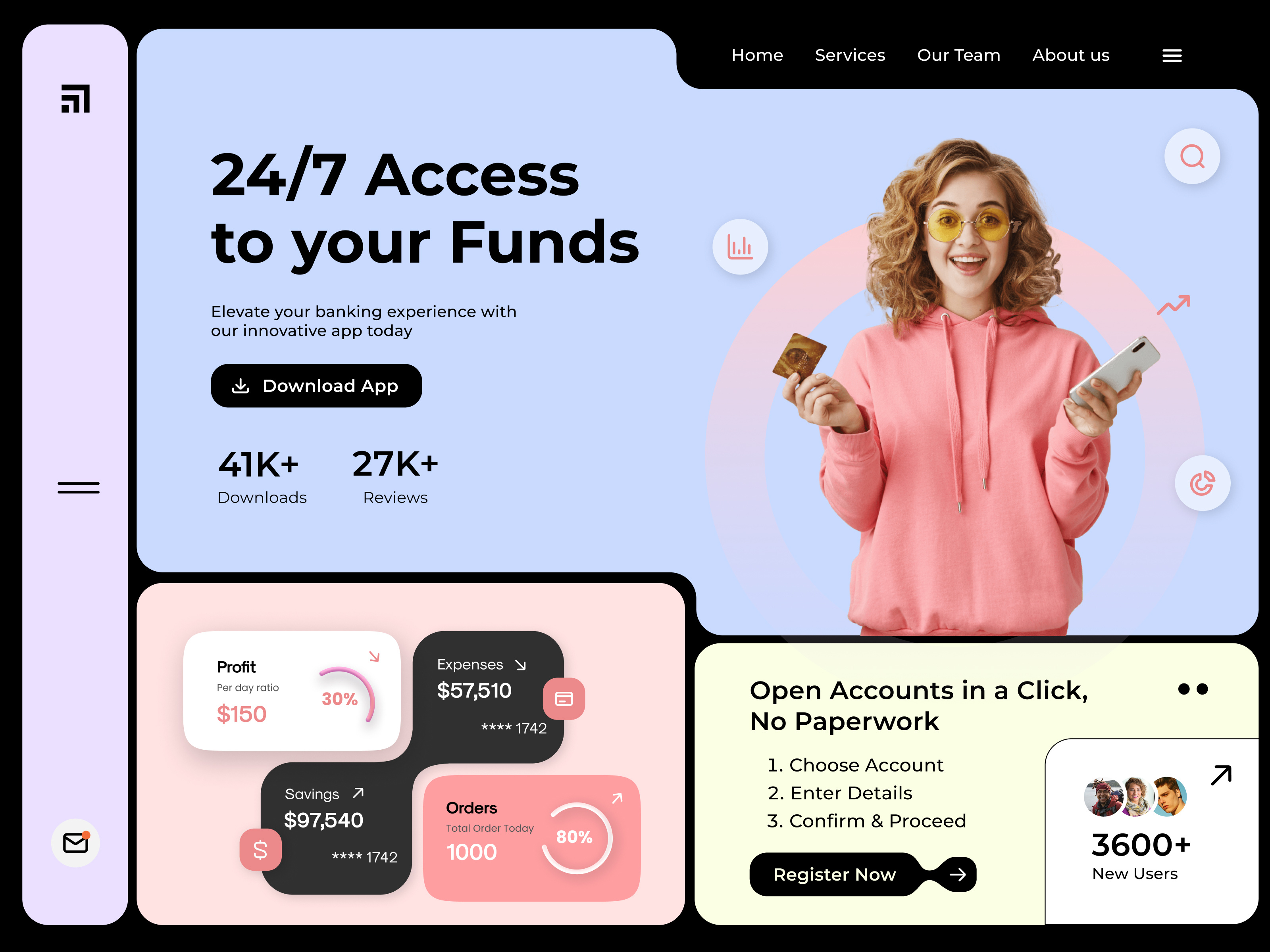 Banking Landing Page Design banking banking dashboard banking landing page branding dashboard design finance finance dashboard funds ui ui design ux ux design