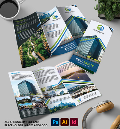 Real Estate Trifold Brochure advertisement booklet branding brochure catalogue design digital flyer graphic design illustration print ui
