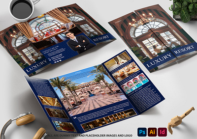 Hotel Trifold Brochure advertisement booklet branding brochure catalogue design digital flyer graphic design illustration print