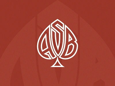 Monogram Logo Design ace of hearts branding clipart heart logo minimal minimalistic monogram playing cards red spade