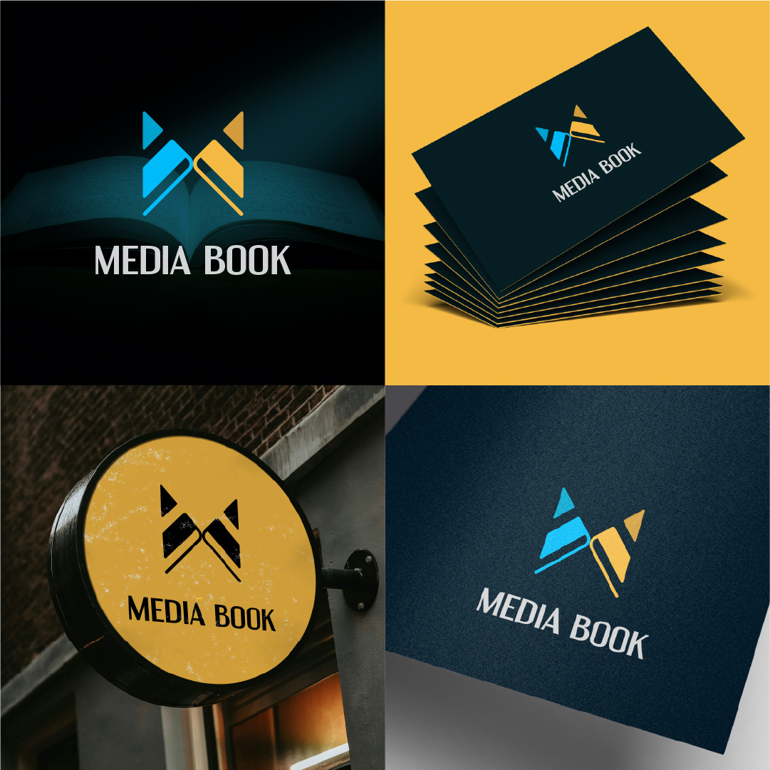 M Letter Media Book Logo Design by Amadul | Logo Designer on Dribbble