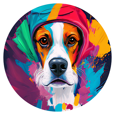 This little dog is in this colorful world. design graphic design typography