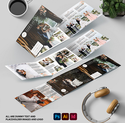 Wedding Trifold Brochure advertisement booklet branding brochure catalogue design digital flyer graphic design illustration print ui
