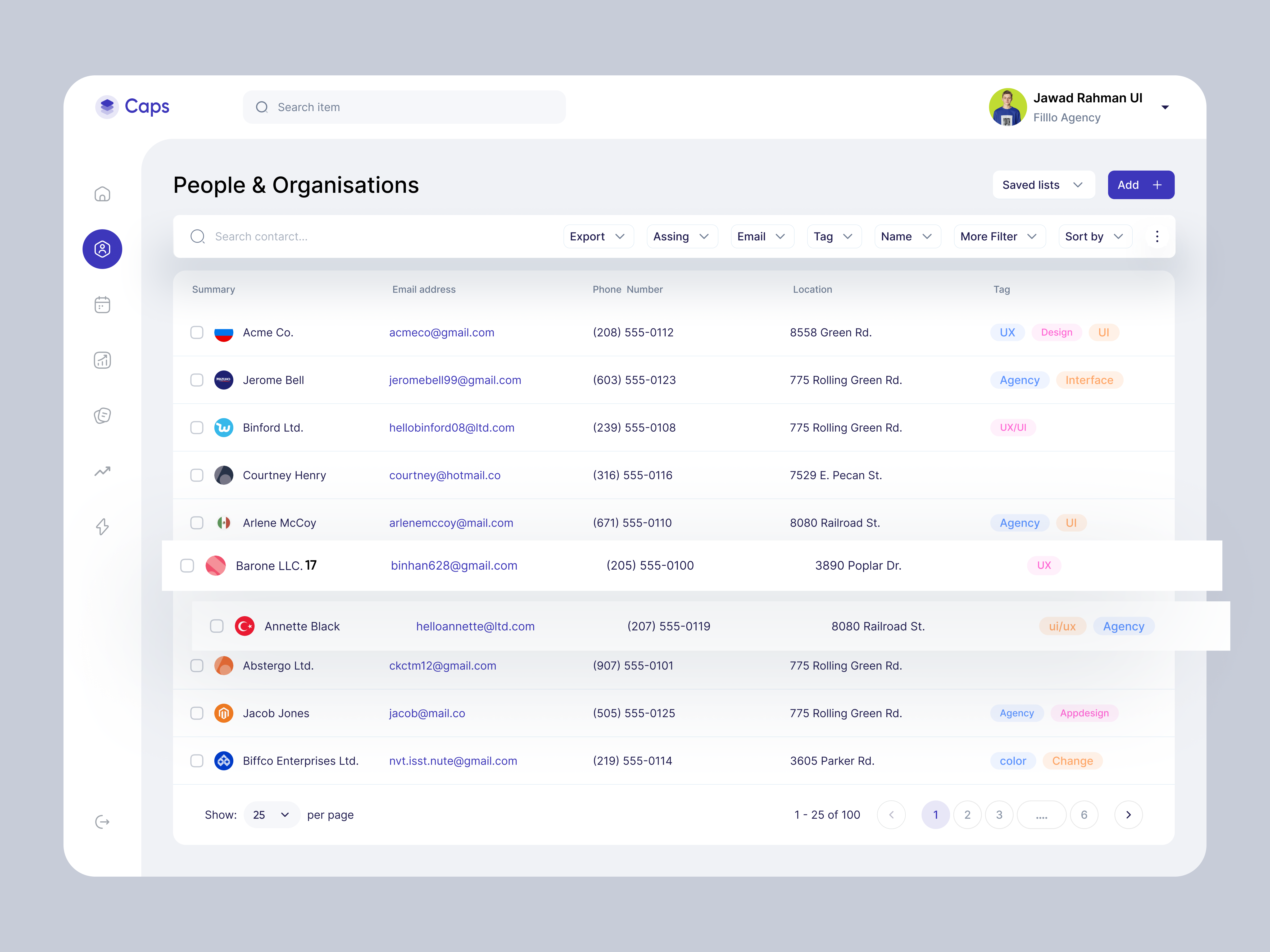 Example of Saa S/Dashboard App Design