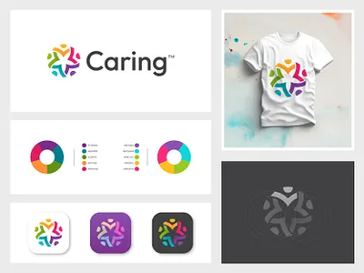 Caring community logo design abstract logo abstract man branding caring charity logo colorful community logo creative logo custom logo design logo logo concept logo designer logo inspiration logotype modern logo non profit organigation rebranding unique logo unit logo