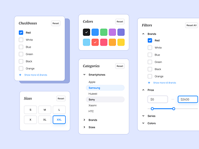 Unlocking the Power of Filter UI Design: Use Cases and Examples app card checkbox coloes dashboard design figma filter filtering filters input menu mobile pattern select slider templates ui ui kit ux
