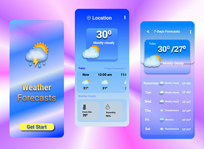 Weather App 3d animation app branding dailyui design figma figmacomunity graphic design illustration logo motion graphics ui uidesign ux