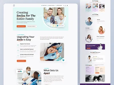 Dental Clinic Website Landing Page Design clinic creative header creative landing page creative website dental dentist doctor header health homepage landing page medical mobile app saas service teeth dentist dental health ca tooth ui design website