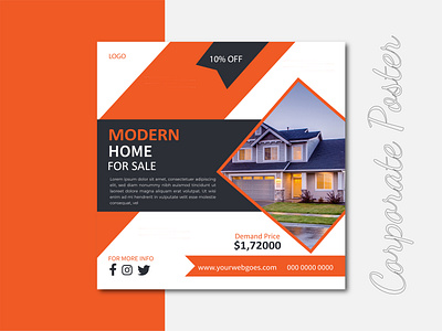 Real Estate Social Media Post Template business social media corporate social media design elegant poster fb poster graphic design instagram poster real estate real estate poster real estate social media post