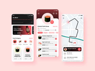 Food Delivery App android app chef cooking delivery eating fast food food food shop foodie ios order organic recipe restaurant sushi tasty ui design uiux vegetables