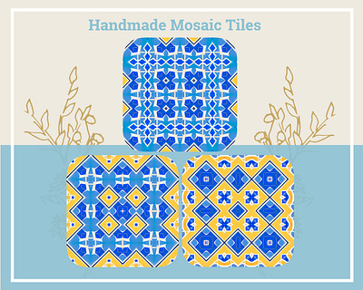 Handmade Mosaic Tiles Seamless Design 01 Bundle arab home decor customizable art design graphic design mosaic decor mosaic digital downloads mosaic murals mosaic prints seamless patterns