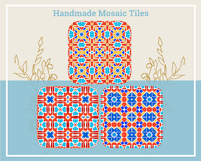 Handmade Mosaic Tiles Seamless Design 02 Bundle arab home decor customizable art graphic design illustration mosaic decor mosaic digital downloads mosaic murals mosaic prints seamless patterns