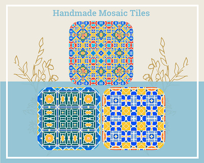 Handmade Mosaic Tiles Seamless Design 04 Bundle arab home decor customizable art design graphic design mosaic decor mosaic digital downloads mosaic murals mosaic prints seamless patterns