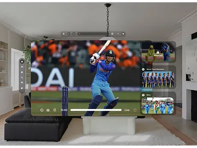 Spatial UI for an Immersive Sports Experience build cricket design designdrug figma freelancerdesigner interfacedesign spatialdesign sports sportsui ui uiux watchmegrow womenscricket