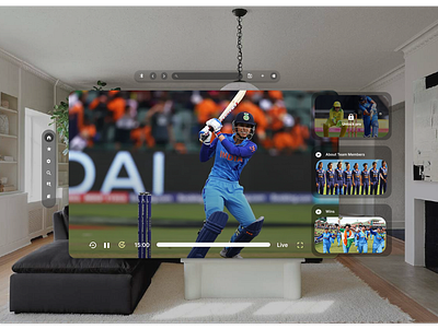 Spatial UI for an Immersive Sports Experience build cricket design designdrug figma freelancerdesigner interfacedesign spatialdesign sports sportsui ui uiux watchmegrow womenscricket