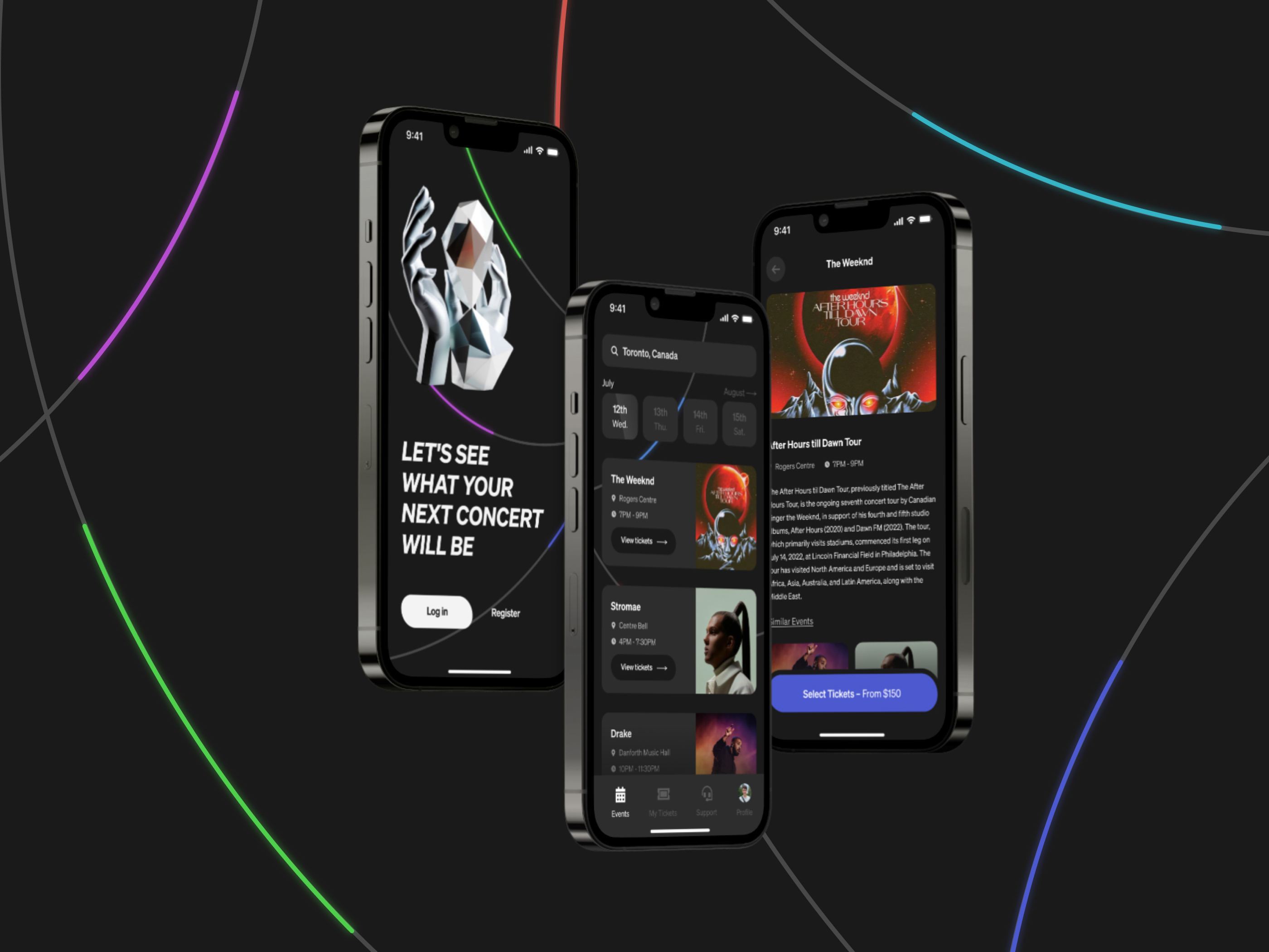 Conecert ticketing app concept concert graphic design mobile app mobile app design ticketing ticketing app ui ui concept ui design