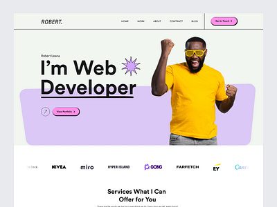 Developer Personal Website Design agency business clean creative design illustration marketing minimal personal portfolio website