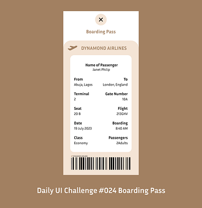 Daily UI Boarding Pass #024 airplane boardingpass dailyui ticket ui uidesign uiux ux uxdesign webdesign