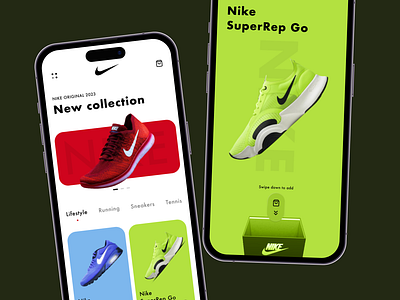 Nike App app branding commerce design graphic design illustration logo nike shoes typography ui ux vector