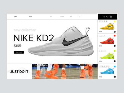 Nike ui concept concept design graphic design landig page landing minimalism modern nike shoes sneakers store ui uiux