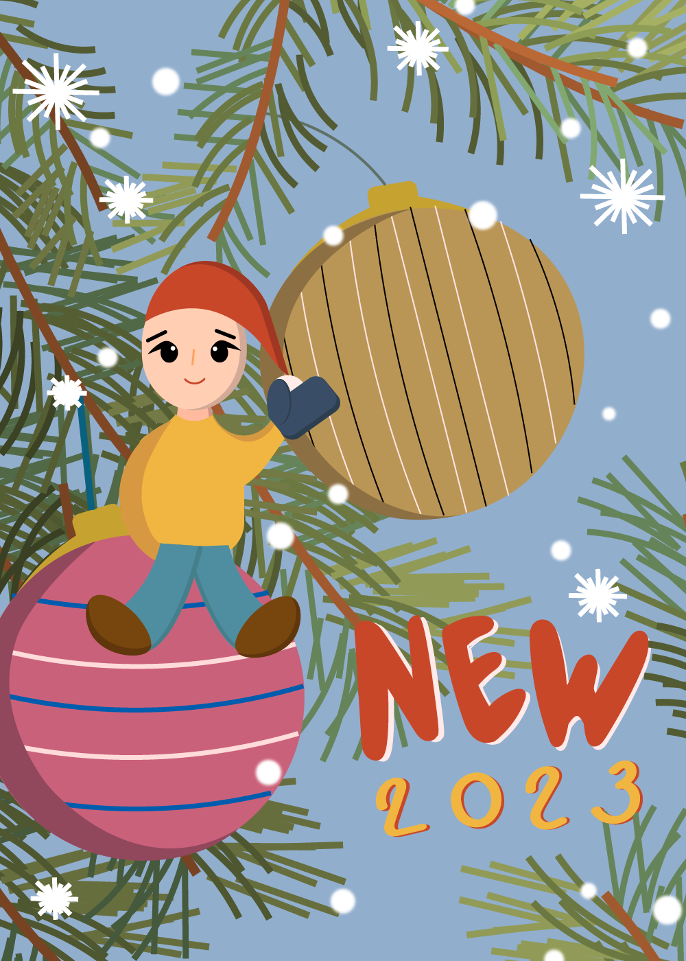 Cute New Year cards animals card cards cartoon characters cute design graphic design illustration vector