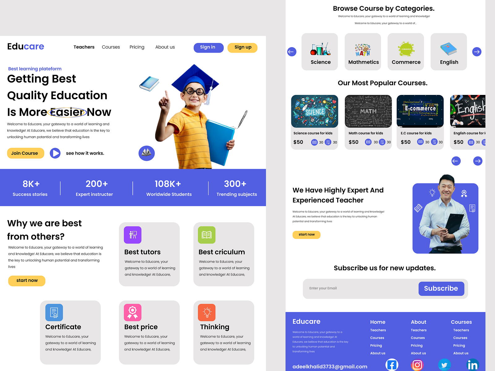 Educare webdesign by Adeel khalid on Dribbble