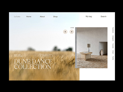 LA LUNA - Website Header Concept agency branding design layout logo minimal minimalist modern photography typography web design website whitespace