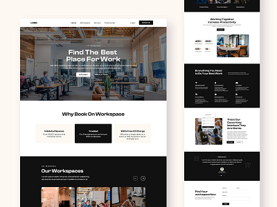Co-Working Workspace Landing Page co working landing page ui website workspace