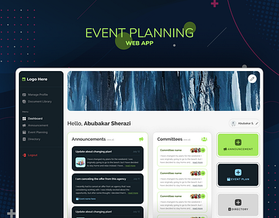 Event WEB APP Complete UI admin panel announcement birthday calendar collaboration committee dashboard event family figma group members mockup planning schedule template ui ux web app website