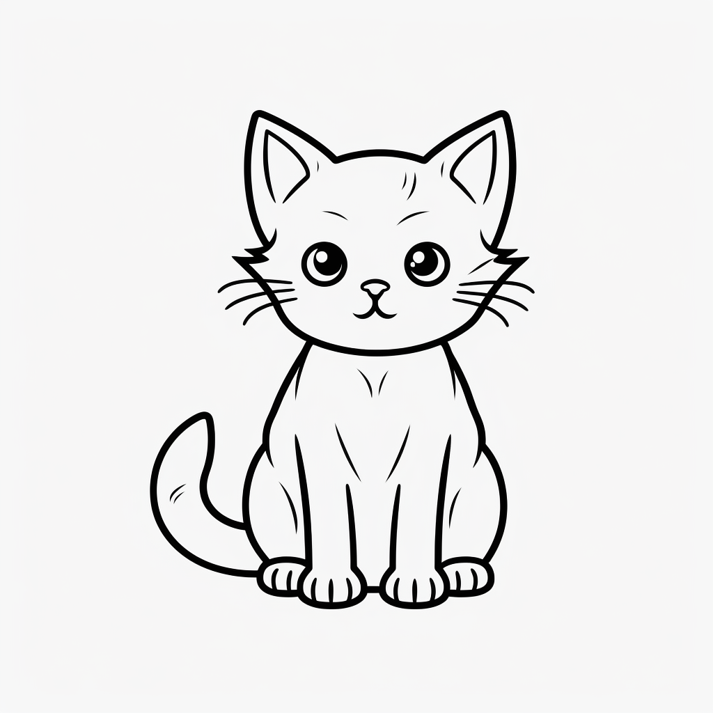 Cute Kitten Coloring Page by Azzedine Roumane on Dribbble