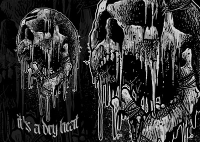 melting skull art artwork branding creepy dark dark art darkart design gothic graphic design horror illustration logo rock skeleton skull ui